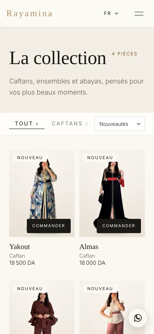 Rayamina — collection on mobile